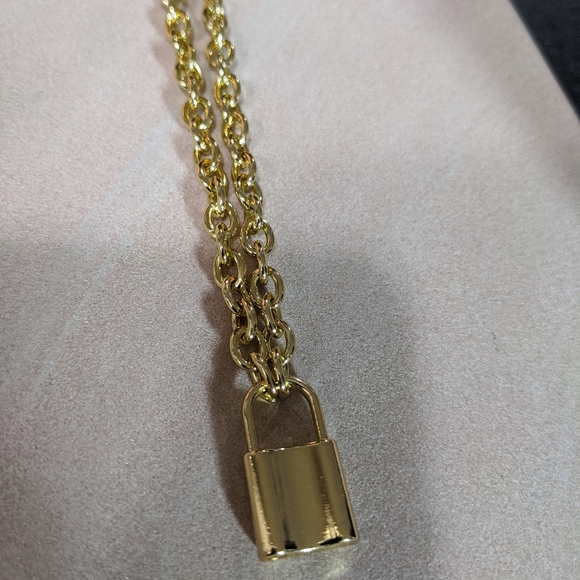 Gold Padlock Necklace - Picture 2 of 2